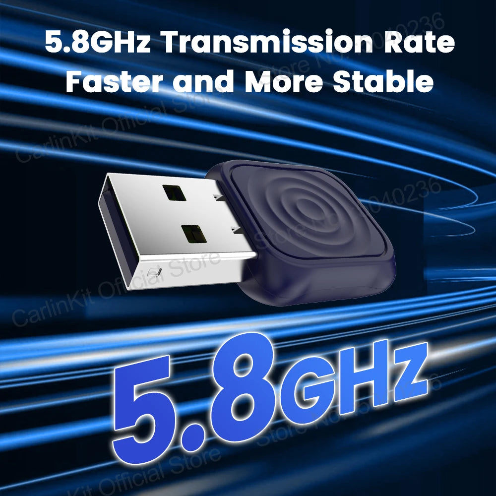 🚗 CarlinKit 5.0 Mini Ultra Wireless Adapter | Wireless CarPlay & Android Auto | Plug & Play | WiFi + Bluetooth Auto Connect | For OEM Car Systems