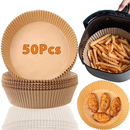 🍗🔥 Air Fryer Liners – Καθαρό Μαγείρεμα Χωρίς Κόπο! 🔥🍗 50/100pcs | Non-Stick | Eco-Friendly | Round Paper Liners