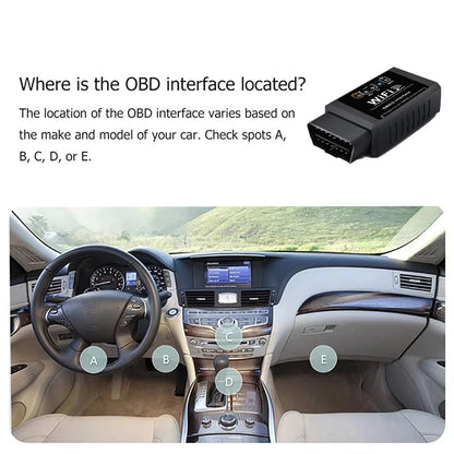 🚘 ELM327 V1.5 WiFi OBD2 Car Diagnostic Tool | Code Reader & Fault Scanner | For Android / iOS / Windows / PC