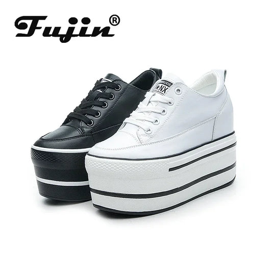 👠✨ Fujin – Γυναικεία Παπούτσια από Γνήσιο Δέρμα με Ψηλό Χοντρό Τακούνι & Πλατφόρμα 10.5cm ✨👠