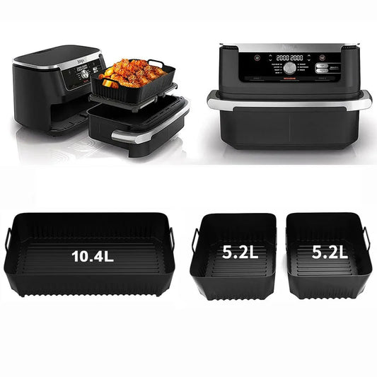 🍕 Σιλικόνη Δίσκος Air Fryer για Ninja AF500 – Αντικολλητικό & Επαναχρησιμοποιήσιμο Liner Basket | Ιδανικό για Pizza, Grill & Baking