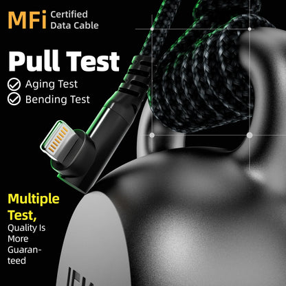 ⚡📱 90° Lightning Cable MFi Certified – Δεξιάς Γωνίας Φορτιστής για iPhone 14/13/12 🎯