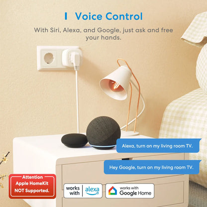 Meross 16A EU Smart Plug Wi-Fi με Energy Monitoring & Bluetooth Setup