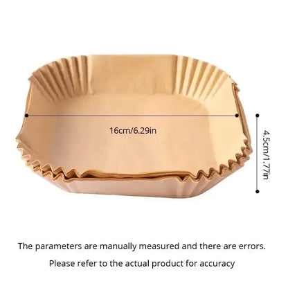 🍟 50τμχ Χαρτιά Air Fryer Μίας Χρήσης – Αντικολλητικά, Ανθεκτικά & Ανθεκτικά στη Θερμότητα 🧾🔥