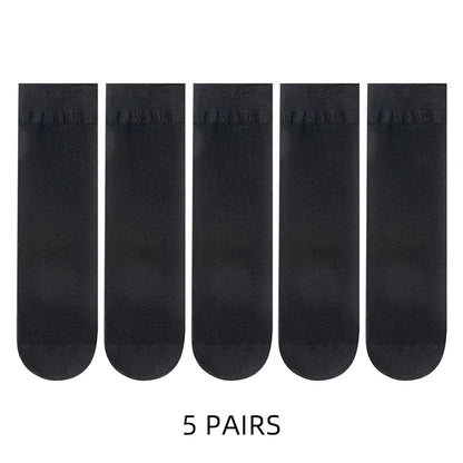 🧦✨ Σετ Διάφανα Κρυστάλλινα Καλτσάκια – Ultra Thin & Anti-Hook ✨🧦 5–20 Ζευγάρια Καλοκαιρινές Γυναικείες Κάλτσες | Crystal Silk Nylon Ankle Socks