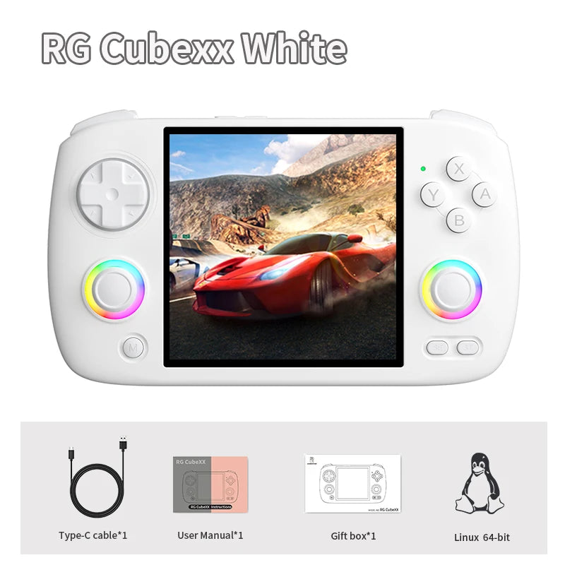 ANBERNIC RG CubeXX Retro Handheld Game Console – IPS 3.95” 720×720 | Linux 64bit | Wi-Fi & Bluetooth