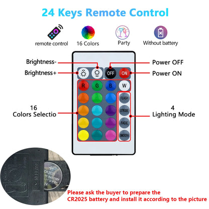 💡🌈 16 Χρώματα RGB LED Λάμπα – E27 Base 220V με Remote Control (24 Keys) | Πολυχρωματικός Φωτισμός & Ατμόσφαιρα