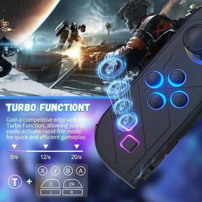 🎮 Wireless RGB Gamepad Controller για Nintendo Switch / Switch Lite / Switch OLED / PC | Με Turbo Function, 6-Axis Gyro & Dual Vibration | Lapezei Joy Pad