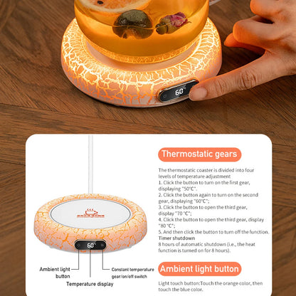 🔥☕ Ηλεκτρικό Υπόθερμο Ποτηριού με LED Lava Light – Για Ζεστά Ροφήματα Όλη Μέρα! ☕🔥  Lava Atmosphere Constant Temperature Coaster