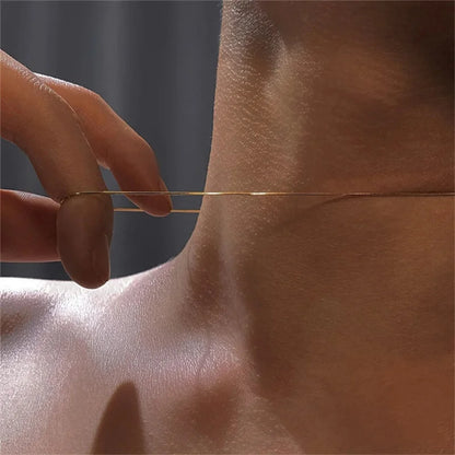 💎 Vintage Χρυσή Αλυσίδα Λαιμού – Stainless Steel Snake Chain Unisex Κολιέ για Party & Fashion Style ✨👩👨