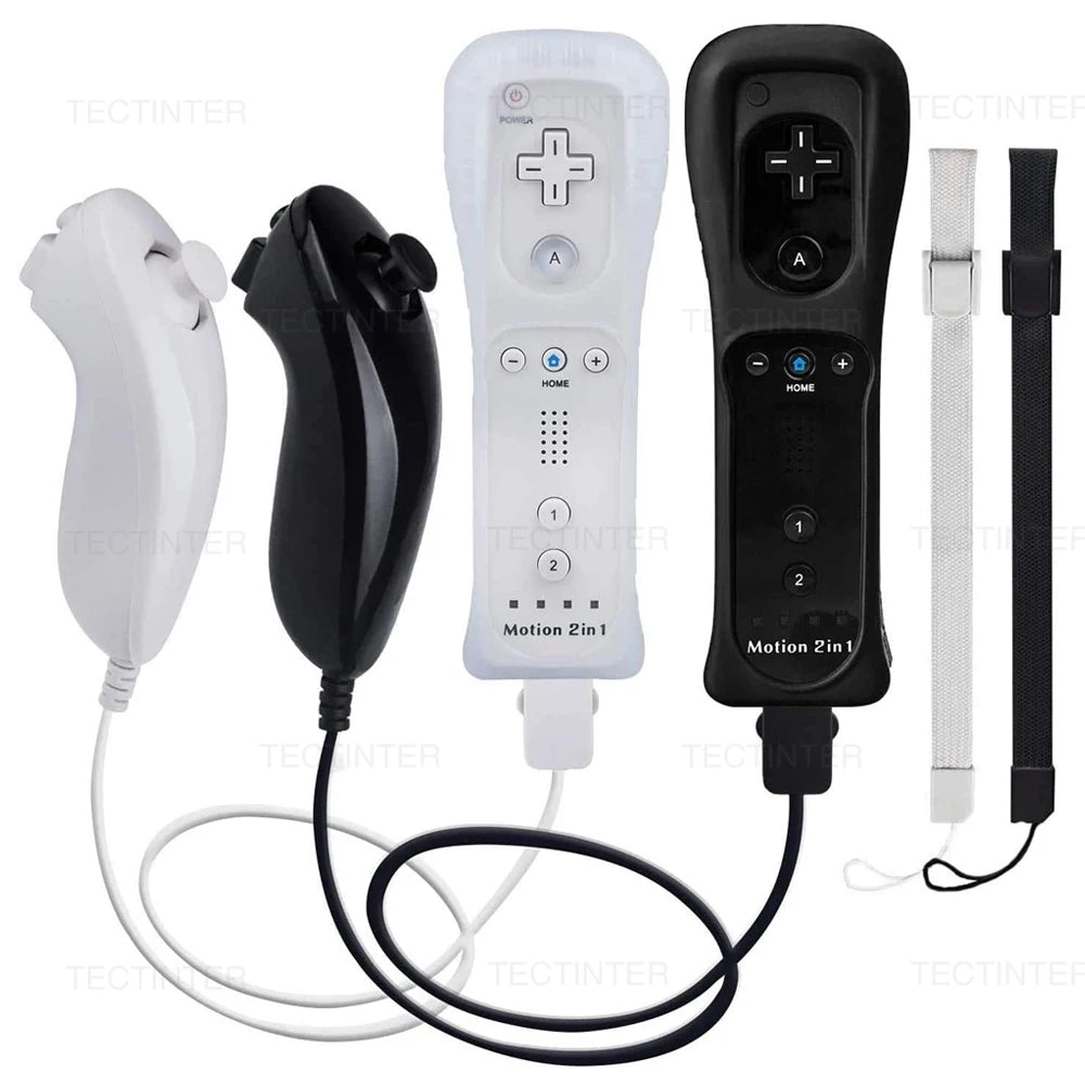 🎮 Wireless Remote Controller + Nunchuck for Nintendo Wii / Wii U | Built-in Motion Plus & Bluetooth | Vibration & Speaker | 3rd Party Controller