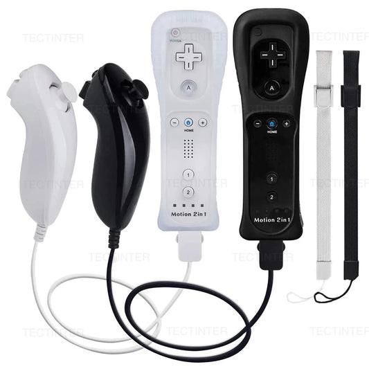 🎮 Wireless Remote Controller + Nunchuck for Nintendo Wii / Wii U | Built-in Motion Plus & Bluetooth | Vibration & Speaker | 3rd Party Controller