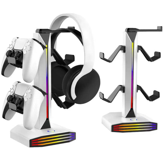🎮 RGB Βάση Στήριξης Χειριστηρίων & Ακουστικών – 7 Λειτουργίες Φωτισμού, USB & Type-C Φόρτιση Η απόλυτη βάση για το gaming setup σου! Οργάνωσε, φόρτισε και δώσε στυλ στον χώρο σου. 🌈✨