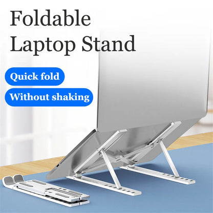 💻✨ Portable Foldable Laptop Stand – ABS Αναδιπλούμενη Βάση με Ρυθμιζόμενο Ύψος 🎯