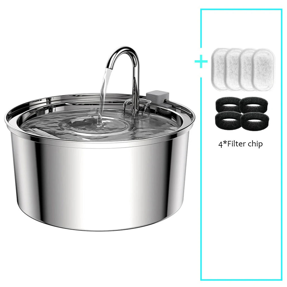 💧🐾 Stainless Steel Smart Water Fountain – Αυτόματη Σιντριβάνι Ποτίστρα για Γάτες & Σκύλους με Φίλτρο & USB ✨🐶🐱 Καθαρό, φρέσκο νερό όλη μέρα – αθόρυβη λειτουργία & ανοξείδωτη αντοχή!
