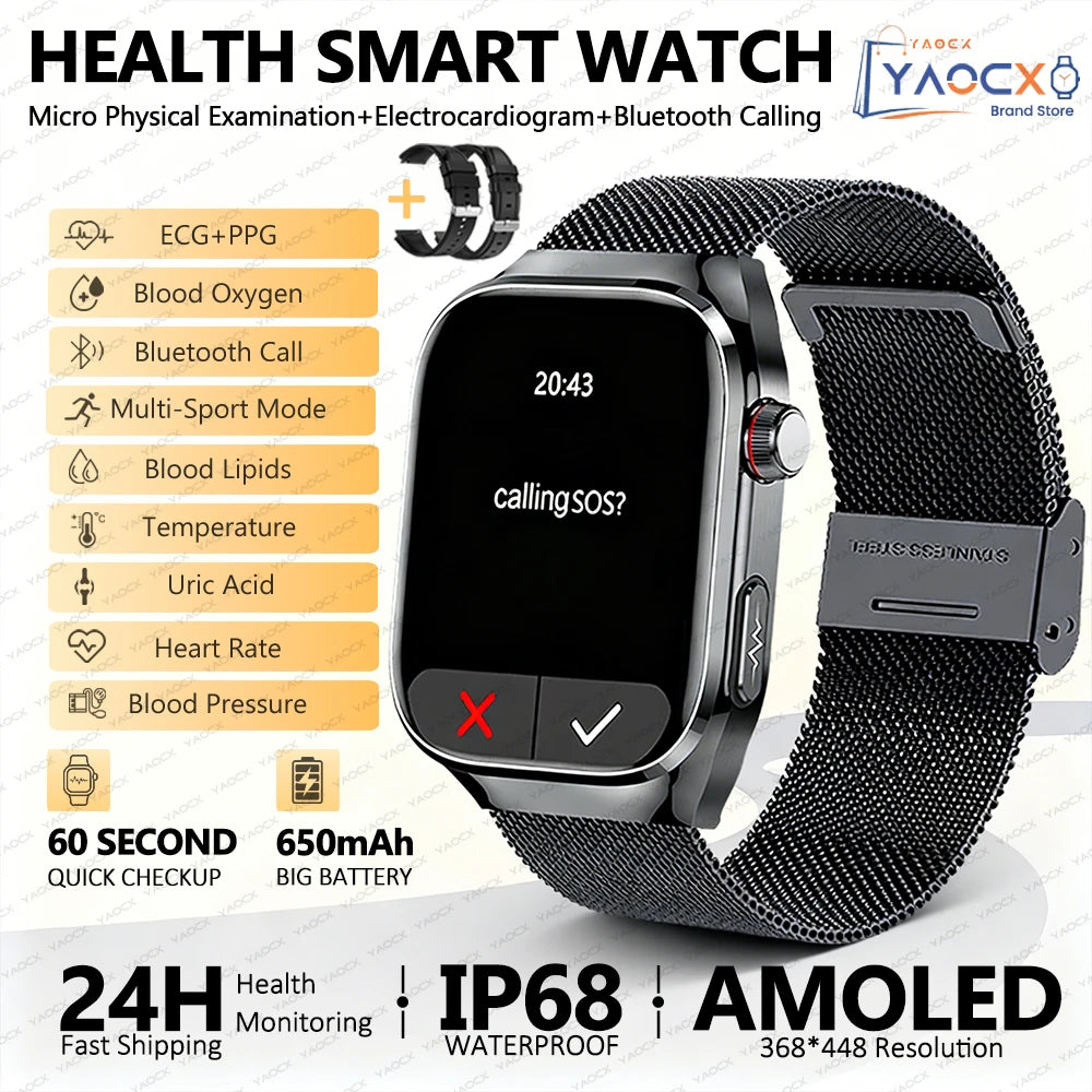 ⌚ AI Health Diagnosis Smart Watch – Advanced Health Analysis Watch with ECG + PPG & Calls