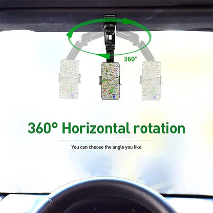 🚗 Sun Visor 360° Phone Holder – Πολυλειτουργική Βάση Κινητού για Αυτοκίνητο