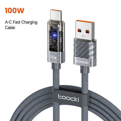⚡🔌 Toocki 100W USB Type-C Cable – Αυτόματη Απενεργοποίηση & LED Indicator