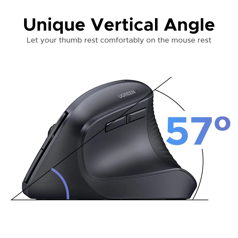 🖐️ UGREEN Vertical Wireless Mouse Ergonomic Design • 2.4G Wireless • 4000 DPI • 6 Silent Buttons – For MacBook, Laptop & PC 🖱️✨