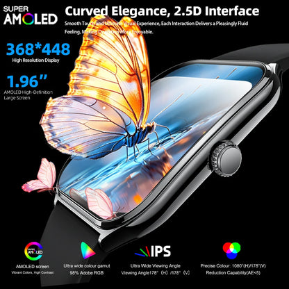 ⌚ New Ultra Thin Smart Watch 1.96" AMOLED – Κομψό, Έξυπνο & Υψηλής Ανάλυσης