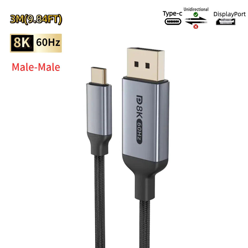 Καλώδιο USB-C σε DisplayPort 2.1 – 16K / 8K Ultra Performance