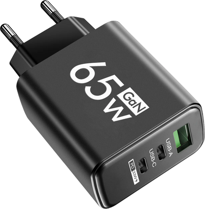 ⚡🔋 Total 65W GaN USB PD Charger – Φορτιστής Τοίχου 3 Θυρών για Γρήγορη Φόρτιση 📱💻