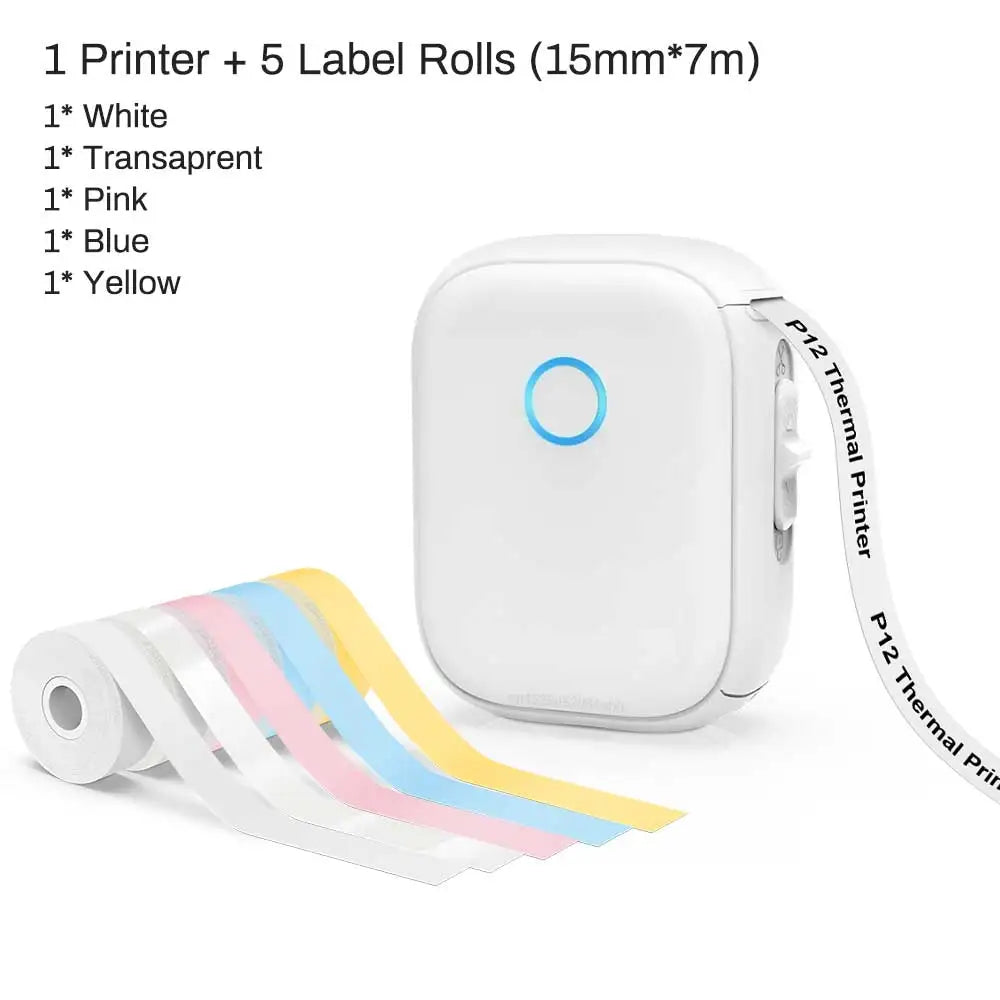 🏷️ P12 Portable Mini Thermal Label Printer – Bluetooth Εκτυπωτής Ετικετών με Marklife App & Επαναφόρτιση Type-C