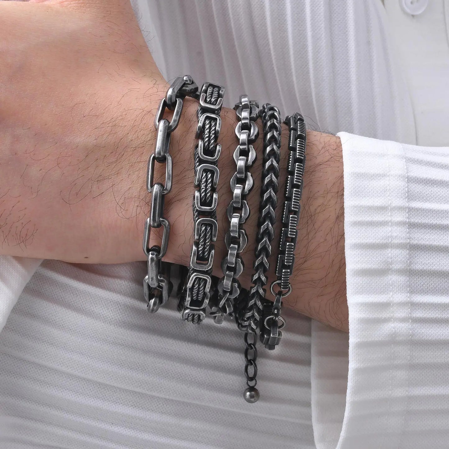 ⛓️ Vintage Byzantine Chain Bracelet – Ανδρικό Βραχιόλι από Ανοξείδωτο Ατσάλι | Retro Πλεκτό Design για Μοντέρνους & Κλασικούς Άνδρες