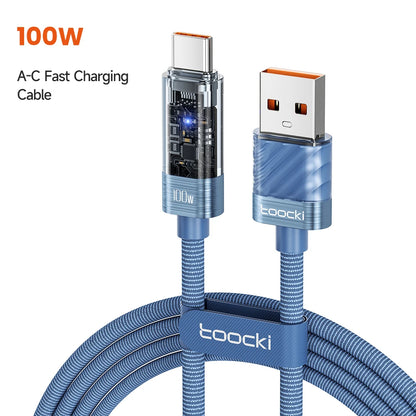 ⚡🔌 Toocki 100W USB Type-C Cable – Αυτόματη Απενεργοποίηση & LED Indicator