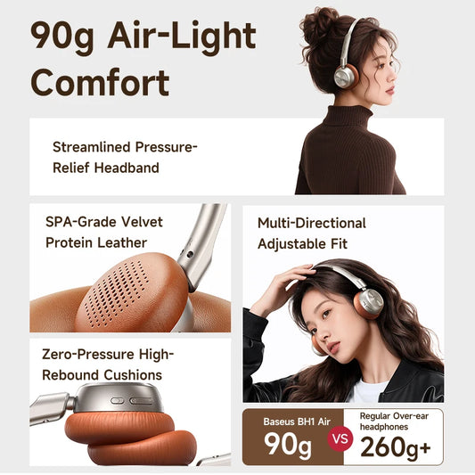 🎧 Baseus BH1 Air Wireless Headphones – Vintage Vibes, Fresh Style 🎧