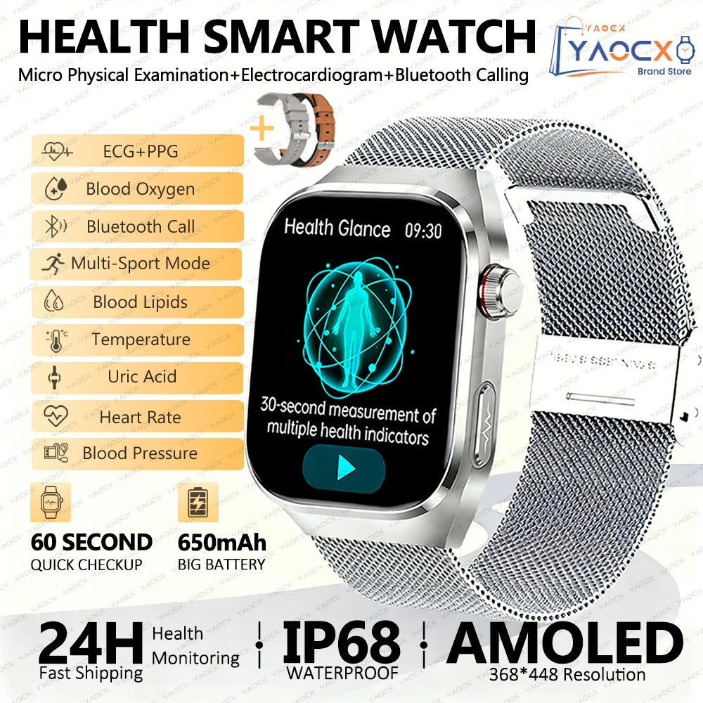 ⌚ AI Health Diagnosis Smart Watch – Advanced Health Analysis Watch with ECG + PPG & Calls