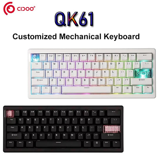 ⌨️🔥 CIDOO QK61 Tri-Mode Wireless Mechanical Keyboard – 60% Layout με VIA/QMK υποστήριξη, Gasket mount & Hot Swap για ultimate gaming & typing! 🎮💻