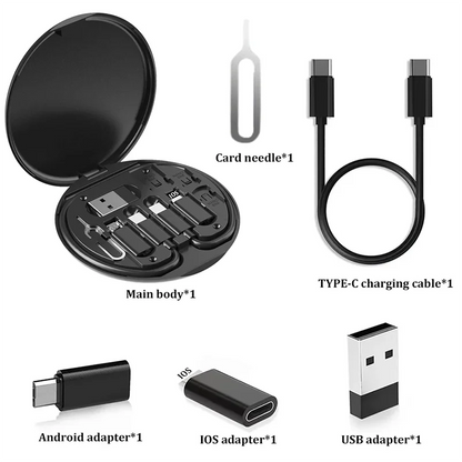 🔌⚡ 60W Multi USB Charging Adapter Cable Kit – Πολυλειτουργικό Σετ Μετατροπέων & Καλωδίων για Όλες τις Συσκευές 📱💻