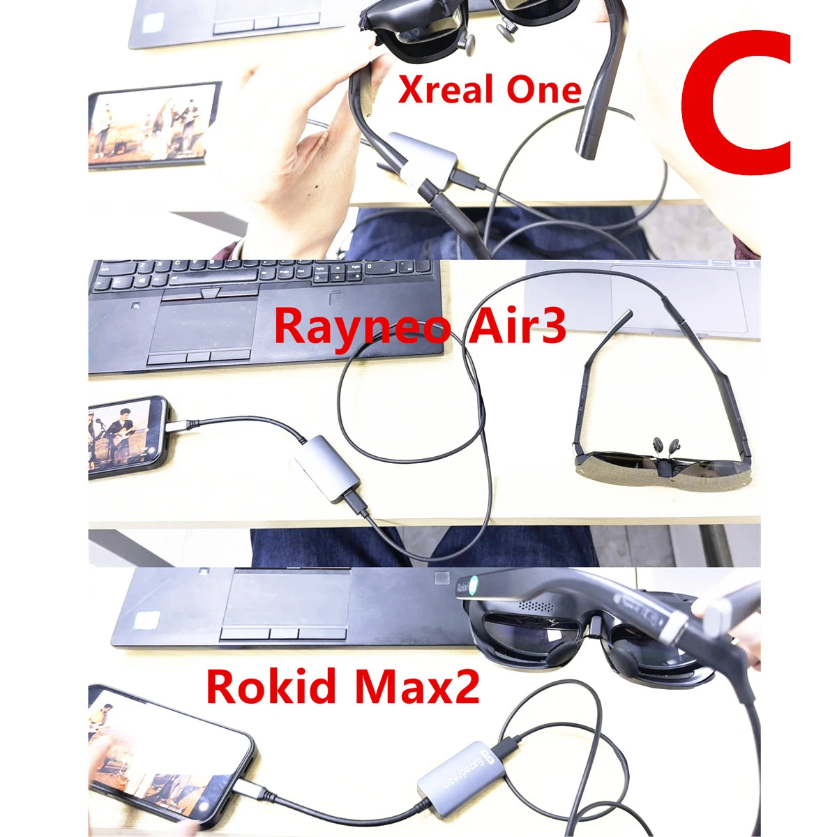 AR Glasses HUB – Multi-Device Adapter για Xreal, Rokid, Viture & Rayneo (4K / 100W)