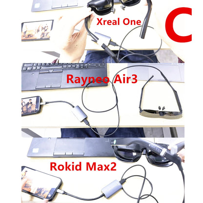 AR Glasses HUB – Multi-Device Adapter για Xreal, Rokid, Viture & Rayneo (4K / 100W)