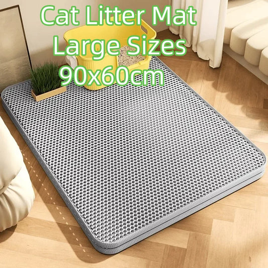 🐾 Premium Cat Litter Mat – Αδιάβροχο & Αντιολισθητικό Χαλάκι Άμμου Διπλής Στρώσης | Πλενόμενο, Οικολογικό & Ανθεκτικό EVA Υλικό