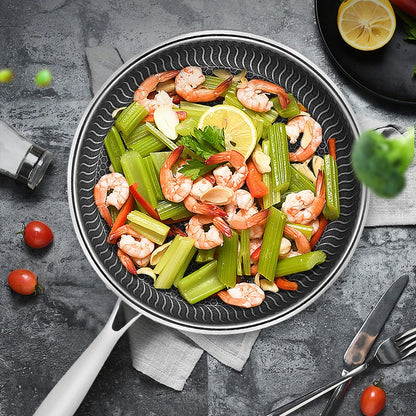 🍳 Τηγάνι 316L Ανοξείδωτου Ατσαλιού με Διπλή Επιφάνεια Honeycomb – Tri-Ply Κατασκευή | Αντικολλητικό, Ανθεκτικό & Κατάλληλο για Όλες τις Εστίες
