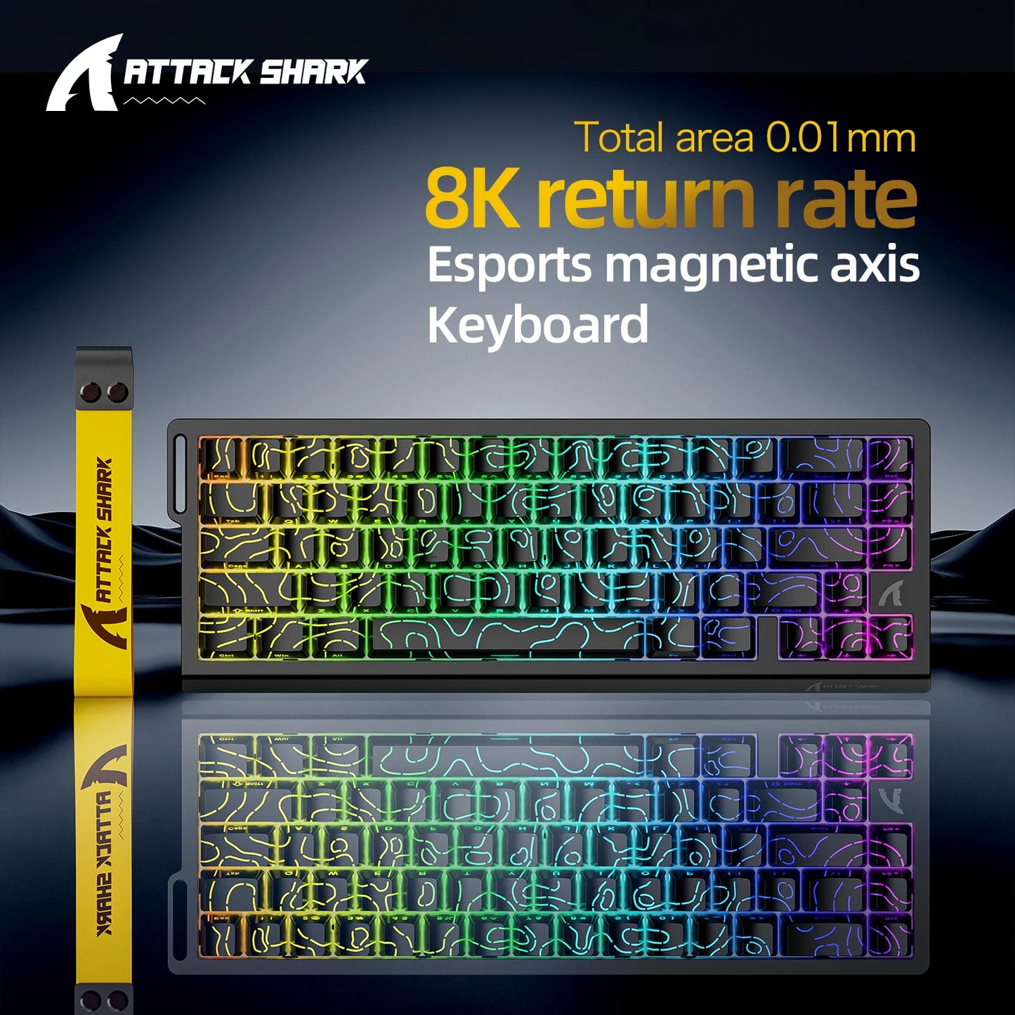 ⌨️⚡ ATTACK SHARK X68HE – Ενσύρματο Μαγνητικό Gaming Keyboard με 0.01mm Rapid Trigger, 8000Hz Polling Rate & RGB 16.8M 🎮✨