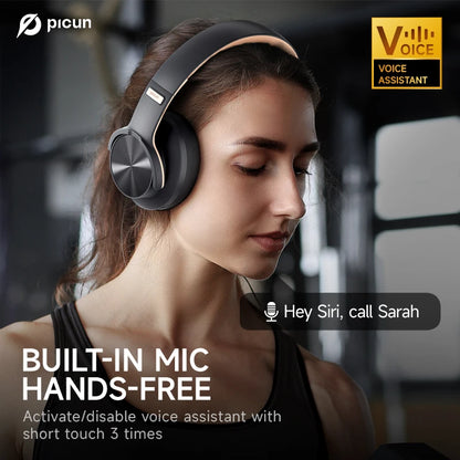 🎧 Picun B8 Bluetooth Headphones – 120 Hours Battery & Low Latency Gaming Mode