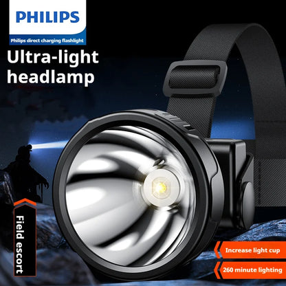 💡 Philips LED Επαναφορτιζόμενος Φακός Κεφαλής με Αισθητήρα Κίνησης – Type-C Φόρτιση για Camping, Ψάρεμα & Εξωτερικές Δραστηριότητες 🎣🏕️