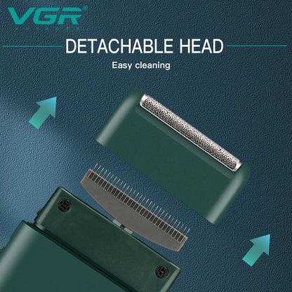 🧔 VGR V-390 Mini Electric Shaver – Επαναφορτιζόμενη Ξυριστική Μηχανή με Trimmer & Διπλή Λεπίδα | Compact, Αθόρυβη & Ανοξείδωτη