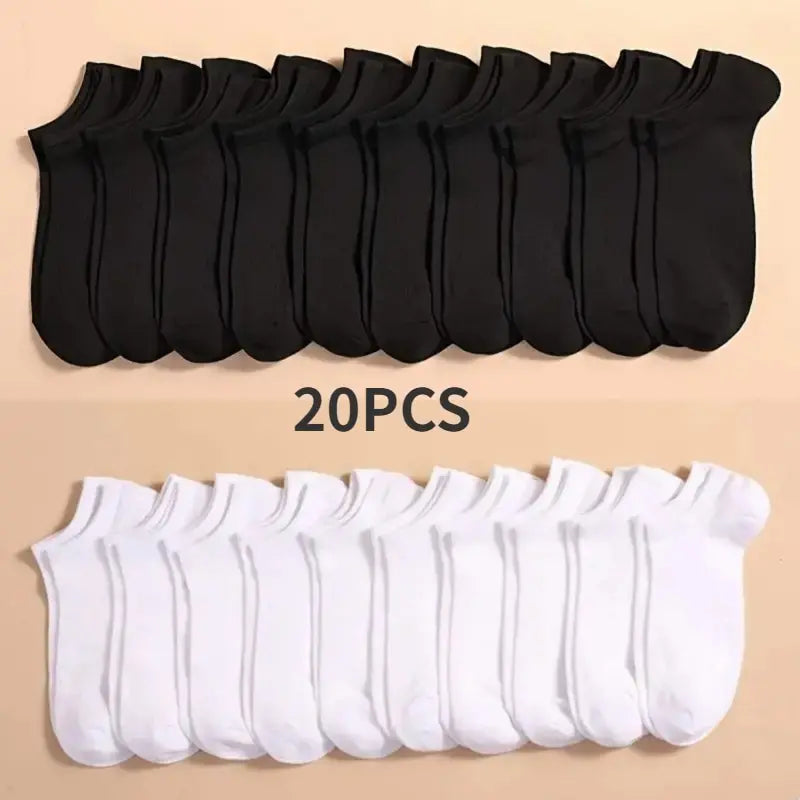 🧦✨ 10 Ζευγάρια Unisex Boat Socks – Άνετες, Αντιιδρωτικές & Αντιοσμικές