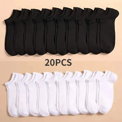 🧦✨ 10 Ζευγάρια Unisex Boat Socks – Άνετες, Αντιιδρωτικές & Αντιοσμικές