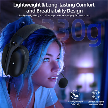 🎧 ATTACK SHARK L80PRO Wireless Gaming Headset | 2.4GHz + Bluetooth + 3.5mm | Dual Mic System | 7.1 Surround | Ultra-Light 203g | For PC / PS / Xbox / Switch / Mac