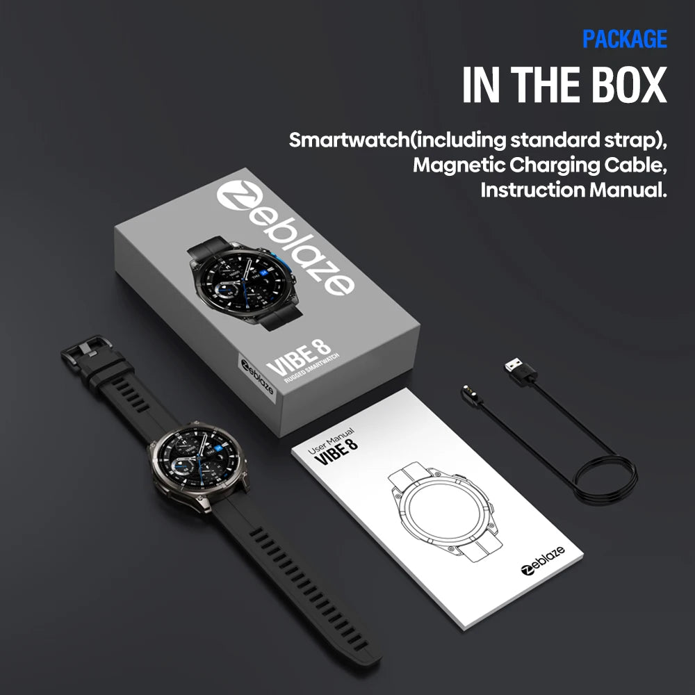Zeblaze VIBE 8 Smartwatch – AMOLED 1.43’’ | Κλήσεις από το Ρολόι | Φακός | Ανοξείδωτο Ατσάλι