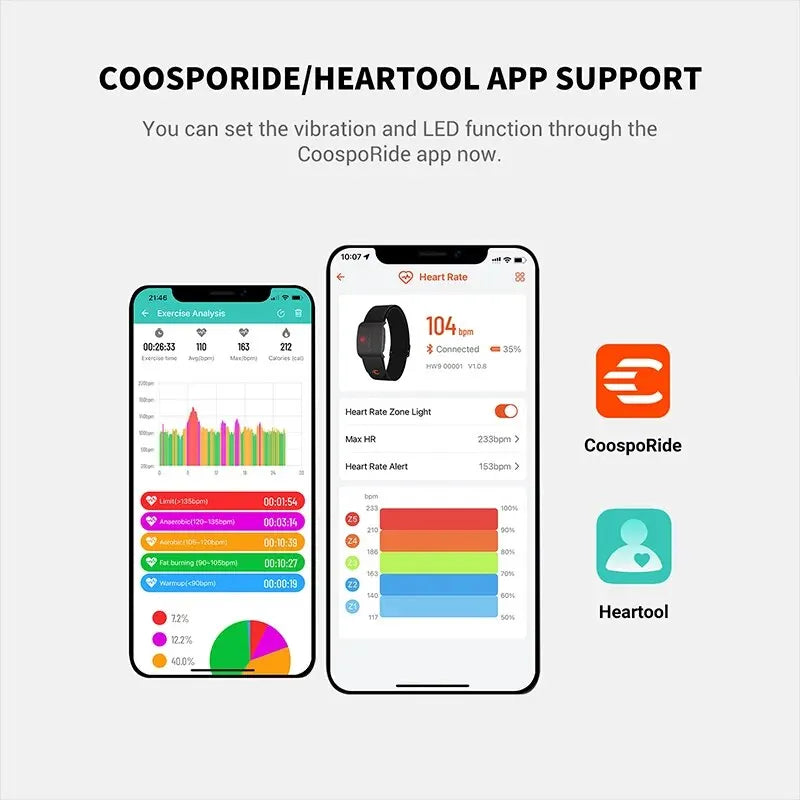 ❤️‍🔥 COOSPO HW9 Armband Heart Rate Monitor – BLE5.0 & ANT+