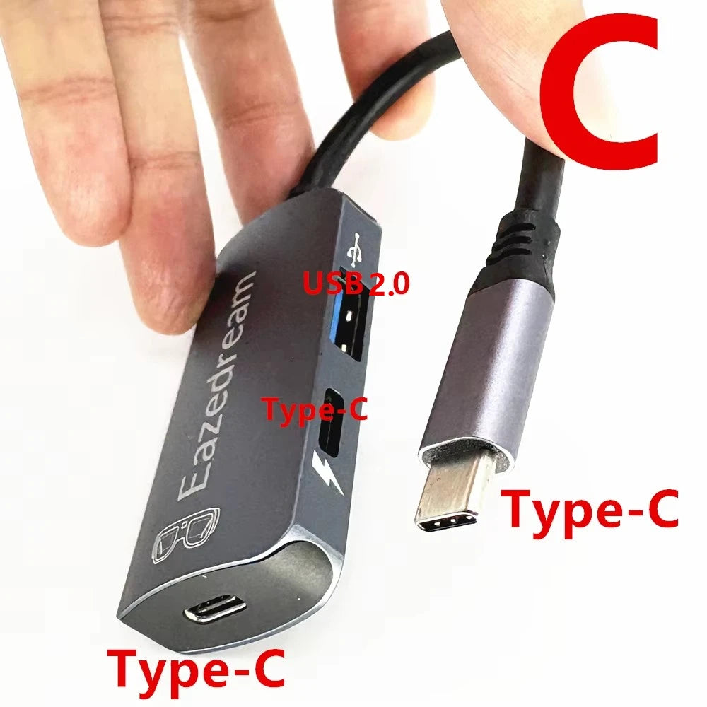 AR Glasses HUB – Multi-Device Adapter για Xreal, Rokid, Viture & Rayneo (4K / 100W)