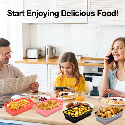 🍕 Ορθογώνιο Σκεύος Σιλικόνης για Air Fryer & Φούρνο – Αντικολλητικό & Επαναχρησιμοποιήσιμο | Ιδανικό για Πίτσες, Γλυκά & Grill