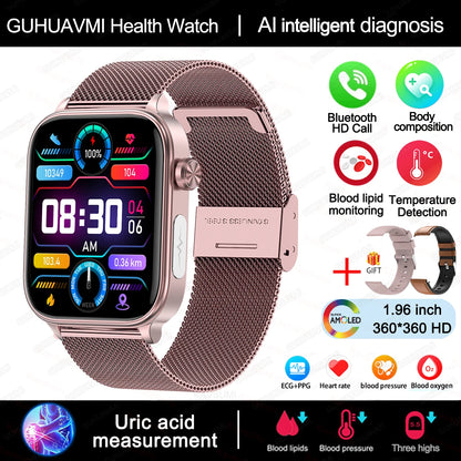Smart Watch ECG + PPG – Προηγμένο Ρολόι Υγείας & Ευεξίας για Γυναίκες
