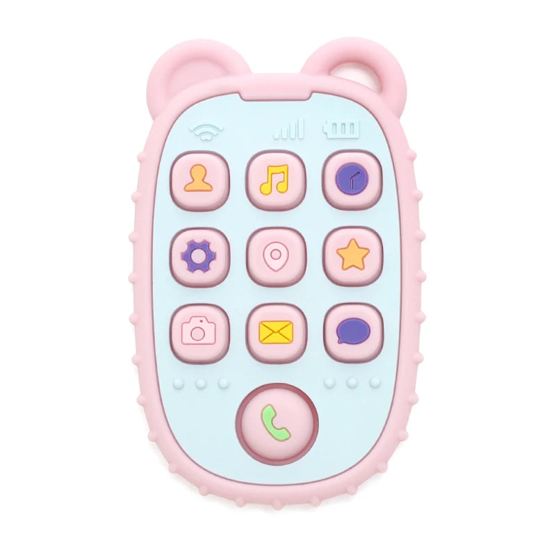 🍼📱 Baby Silicone Teether σε Σχήμα Κινητού 👶✨ (Moonpie)